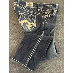 VTG Y2K Laguna Beach Jean Co 28x34 Embroidered Thick Stitch Low Rise Bootcut USA
